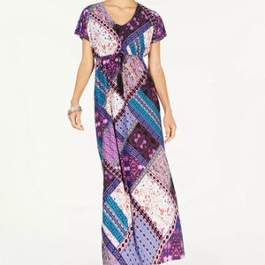 Style & Co Multi Printed Maxi Dress w/ Tassel